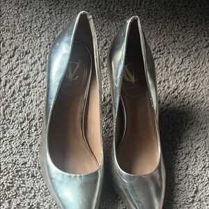 Vince Camuto Metallic Silver Pointed Toe Pumps